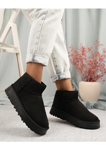 Kuum London K11Y02 Kadın Içi Tüylü Kalın Tabanlı Kısa Boy Ug Bot