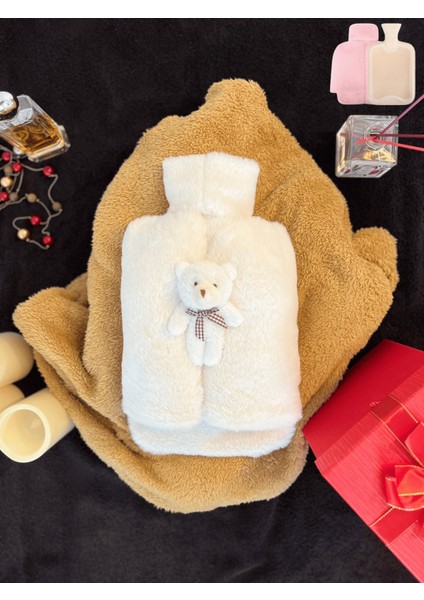 Sıcak Su Torbası Peluş Ayak Isıtıcı Kar Beyaz Oyuncaklı 2 Litre Sıcak Su Torbası Ile Beraber Geçmeli Fonksiyonlu Hediyelik Özel Günlerde Kullanım
