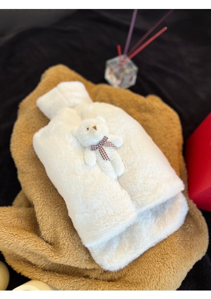 Sıcak Su Torbası Peluş Ayak Isıtıcı Kar Beyaz Oyuncaklı 2 Litre Sıcak Su Torbası Ile Beraber Geçmeli Fonksiyonlu Hediyelik Özel Günlerde Kullanım