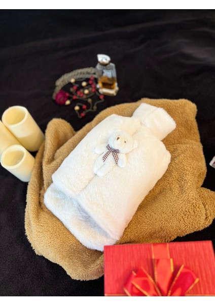 Sıcak Su Torbası Peluş Ayak Isıtıcı Kar Beyaz Oyuncaklı 2 Litre Sıcak Su Torbası Ile Beraber Geçmeli Fonksiyonlu Hediyelik Özel Günlerde Kullanım