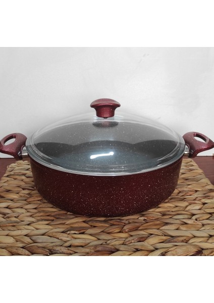 Imza Granit 26 cm Basık Tencere ( Pilav,dolma,karnıyarık ) Kırmızı