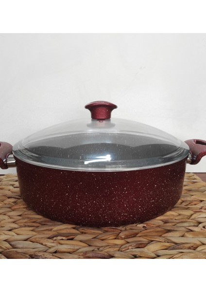 Imza Granit 26 cm Basık Tencere ( Pilav,dolma,karnıyarık ) Kırmızı