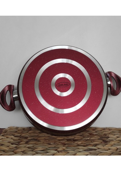 Imza Granit 26 cm Basık Tencere ( Pilav,dolma,karnıyarık ) Kırmızı