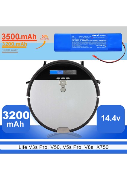 Ilife V8S Uyumlu Batarya 3200 Mah Robot Süpürge Bataryası