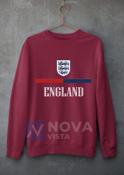 Ingiltere Milli Takım England Forma Baskılı Sıfır Yaka Spor Sweatshirt