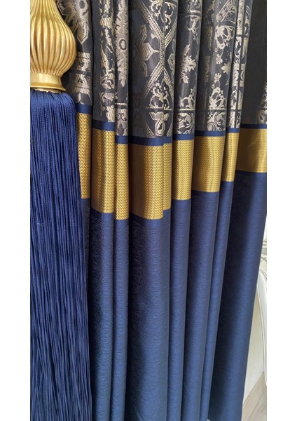 Pano Fon Perde Lacivert Gold (Tek Kanat) fırsatları