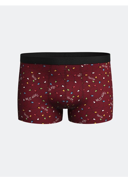 Lc Waıkıkı Yılbaşı Temalı Pamuklu Esnek Erkek Boxer