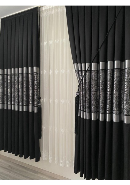 Pano Fon Perde Siyah Gümüş(Tek Kanat) fiyatları