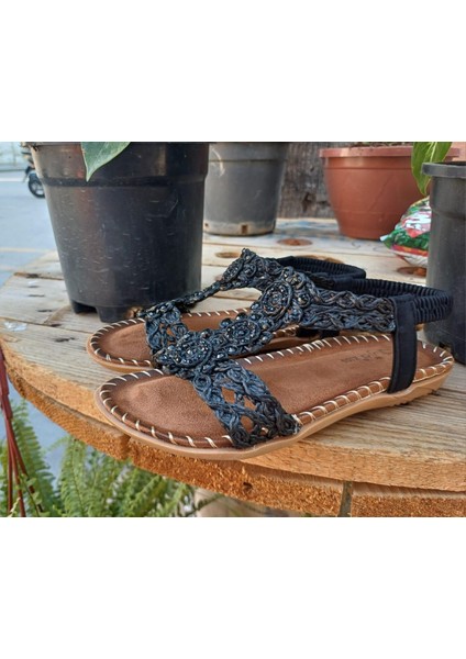 Guja 24Y152-18 Kız Çocuk Hasır Desen Taşlı Sandalet fiyatları