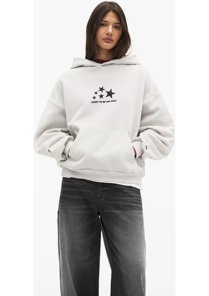 Actıve Moda-Kadın Sweatshirt Lucky To Be Far Away Baskılı Hodies 3 Iplik Kompakt Kumaş (Içi Pamuklu) fiyatları