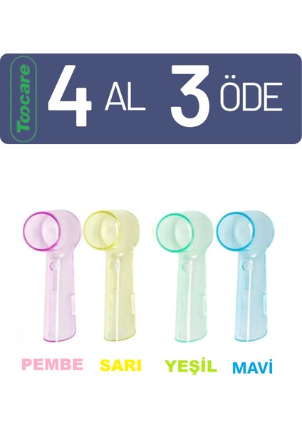 Oral - B Uyumlu Şarjlı ve Pilli Diş Fırçası Yedek Başlıkları Için 4 Adet Renkli Kapak