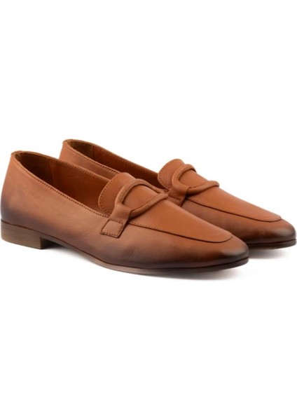 23023524Y Kadın Hakiki Deri Loafer Ayakkabı