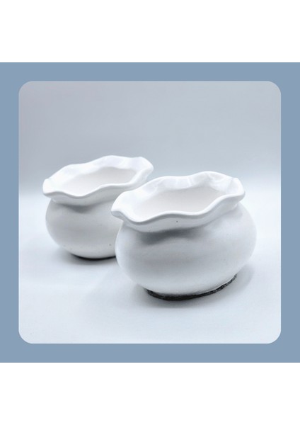 Luna Dekoratif 2'li Mumluk & Sukulent Saksı Seti | El Yapımı Obje | Çok Amaçlı Kullanım indirimleri