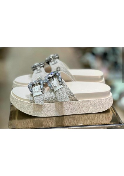 24Y436-6 Kadın Taşlı Tokalı Fashion Premium Terlik fiyatları