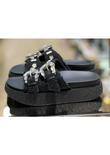 24Y436-6 Kadın Taşlı Tokalı Fashion Premium Terlik fiyatları
