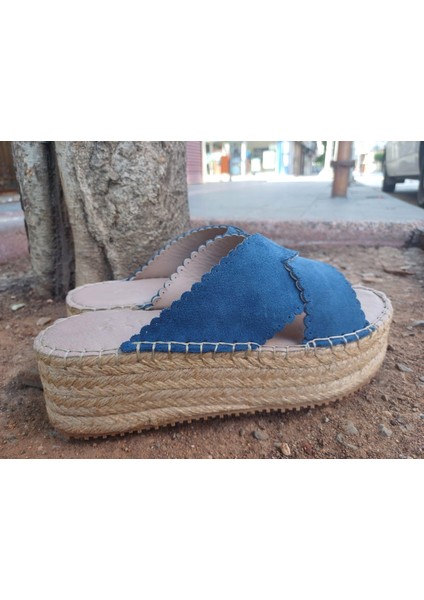 23170006Y Kadın Hakiki Süet Deri Jüt Dolgu Taban Terlik indirimleri