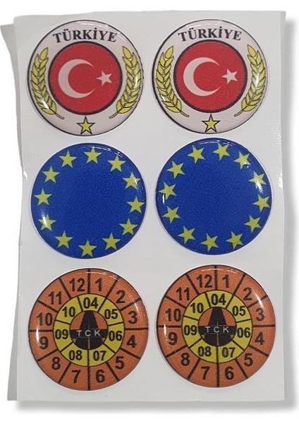 Plaka Pulu Uyumlu Damla Etiket 3X3CM 6 Parça Plaka Stikcer