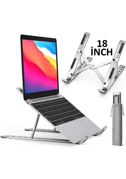 Alüminyum Ayarlı Laptop Macbook Uyumlu Notebook Yükseltici Tutucu Stand