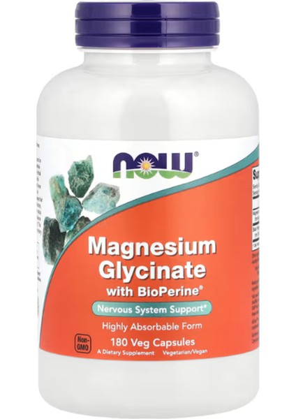 , Magnesium Glycinate With Bioperine®, 180 Veg Capsules