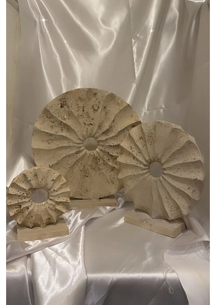 Marble Dekoratif Traverten Zerafet Stone Halka Mermet Taş Biblo 3 Lü fiyatları