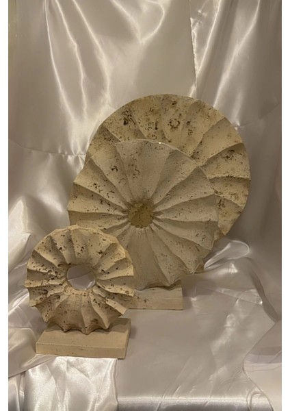 Marble Dekoratif Traverten Zerafet Stone Halka Mermet Taş Biblo 3 Lü modelleri
