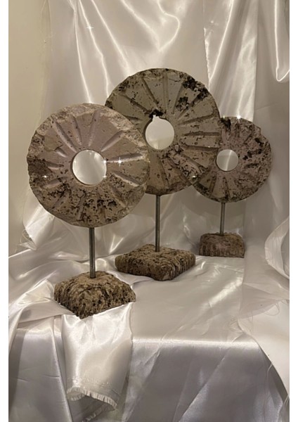 Marble Dekoratif Traverten Zerafet Stone Halka Mermet Taş Biblo 3 Lü Ayaklı Göz fiyatları