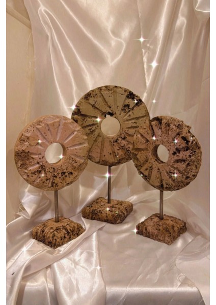 Marble Dekoratif Traverten Zerafet Stone Halka Mermet Taş Biblo 3 Lü Ayaklı Göz modelleri