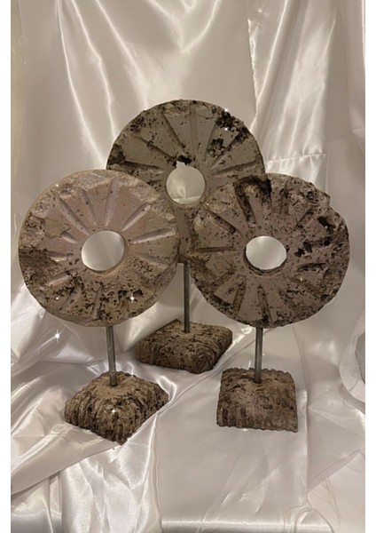 Marble Dekoratif Traverten Zerafet Stone Halka Mermet Taş Biblo 3 Lü Ayaklı Göz fırsatları