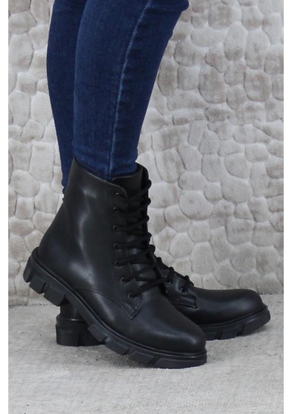 5285 Rahat Fermuarlı Bağçıklı Kaymaz Taban Sıcak Astar Kadın Bot