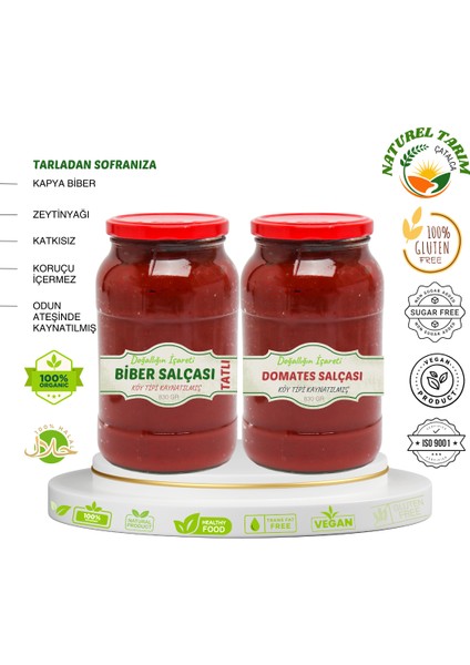 Naturel Köy Domates+Biber Salçası 2 Li Paket