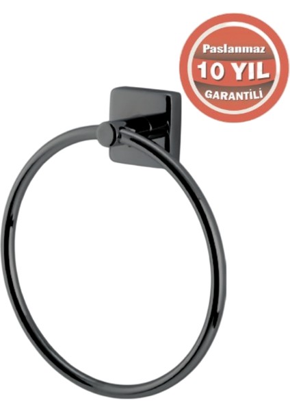Paslanmaz Pirinç Vizyon Yuvarlak Havluluk Mat Siyah