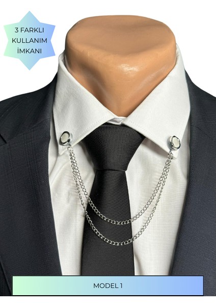 Damat & Sağdıç Iğneli Yaka Zinciri