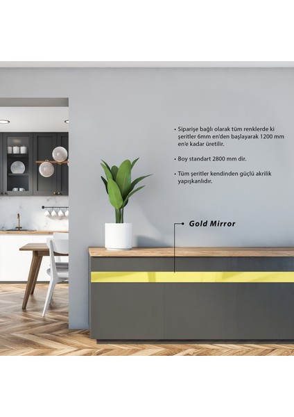 Ayna Görünümlü Dekoratif Şerit ( Gold ) fiyatları