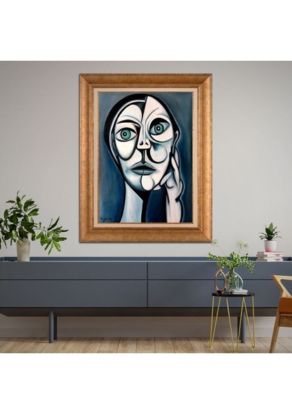 Altın Çerçeveli Paspartulu Tablo KL1617