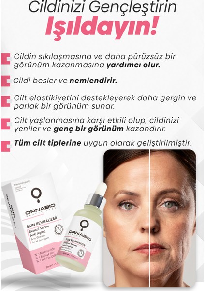 Anti Aging Bakım Serumu %5 Niacinamide %1 Retinol Kolajen