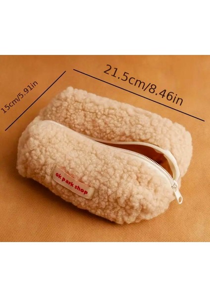 Makyaj Çantası Peluş Krem