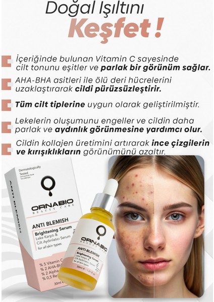 Anti-Blemish Bakım Serumu - Vitamin C Aha-Bha - Alpha - Arbutin Retinol