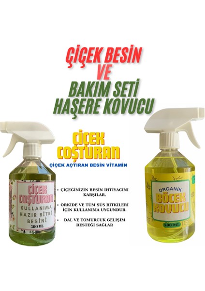 Çiçek Besin ve Bakım Seti Çiçek Coşturan Fısfıs Bitki Haşere Böcek Kovucu Set 2 Li