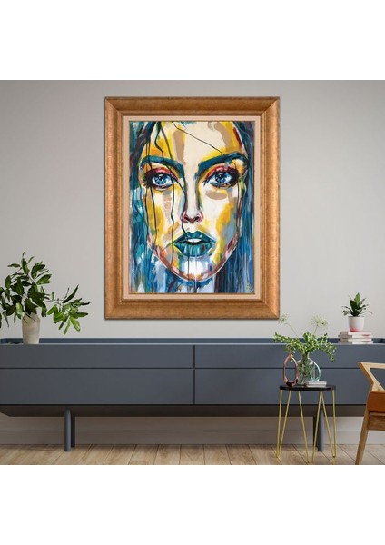 Altın Çerçeveli Paspartulu Tablo KL1063