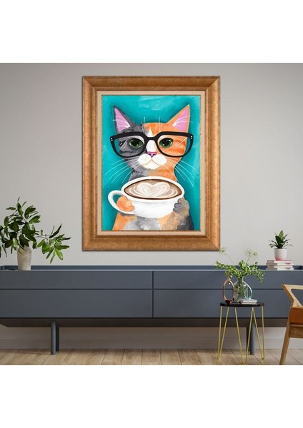 Altın Çerçeveli Paspartulu Tablo KL1067