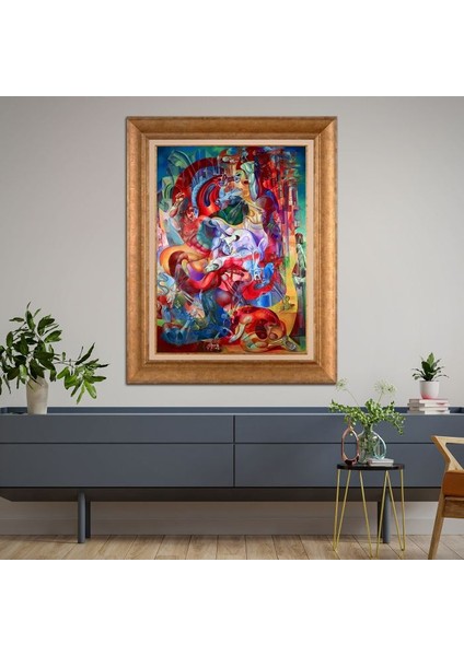 Altın Çerçeveli Paspartulu Tablo KL1166