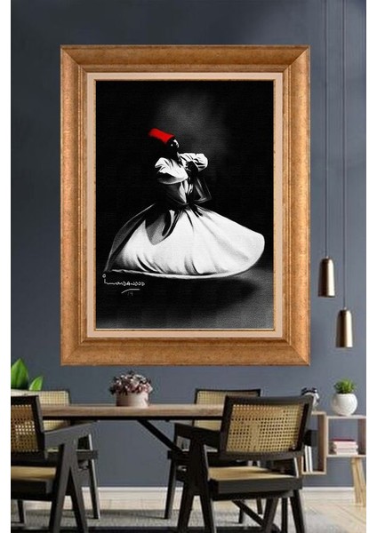 Altın Çerçeveli Paspartulu Tablo KL419