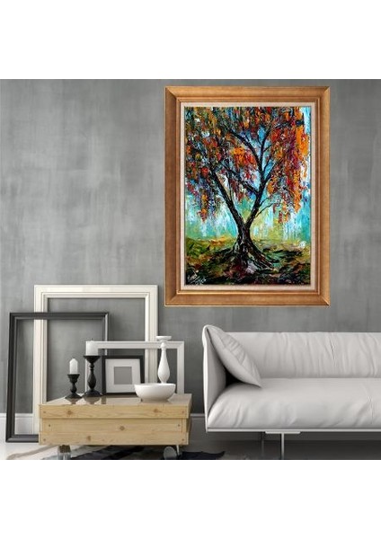 Altın Çerçeveli Paspartulu Tablo KL3101