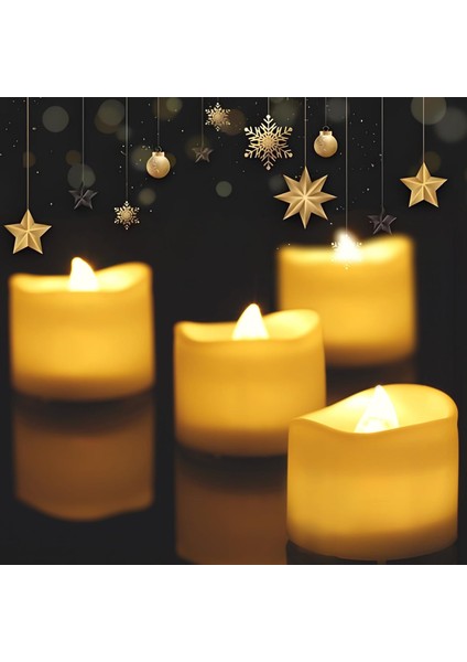 12 Adet 11 cm LED Işıklı Pilli Mum Ledli Mum Tea Light Işıklı Dumansız Alevli Sarı Pilli LED Mum fiyatları