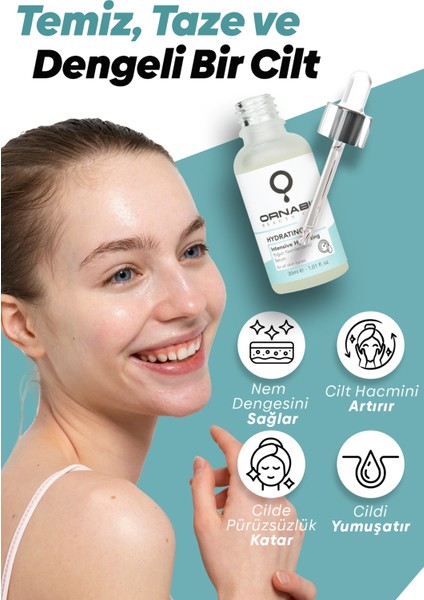 Yoğun Nemlendirici ve Dolgunlaştırıcı Serum - Hyaluronik Asit Kolajen Niacinamide Panthenol 30 ml