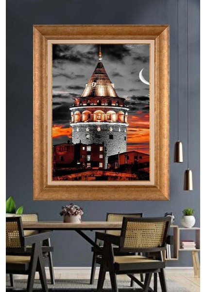 Altın Çerçeveli Paspartulu Tablo KL194