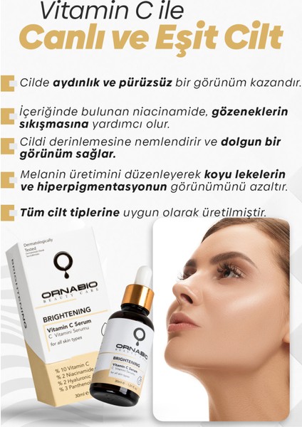 C Vitamini Bakım Serumu - Niacinamid Hyaluronic Acid Panthenol 30 ml