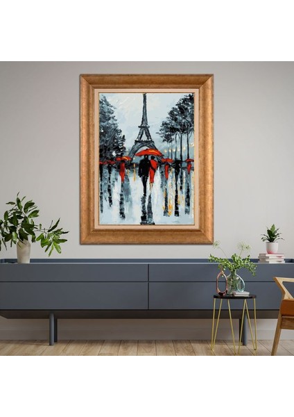 Altın Çerçeveli Paspartulu Tablo KL1050