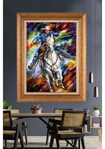 Altın Çerçeveli Paspartulu Tablo KL389