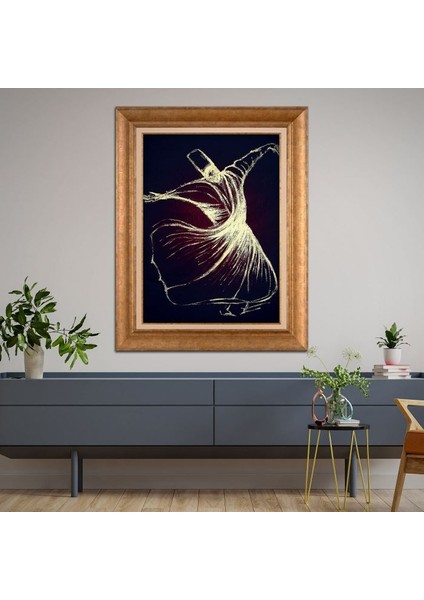 Altın Çerçeveli Paspartulu Tablo KL2069